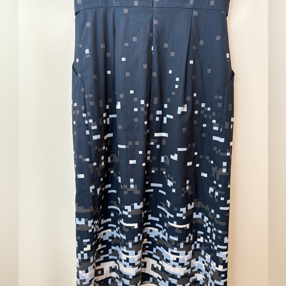 Jil Sander Navy Geo Print Midi Dress 2 EUC - Picture 6 of 9